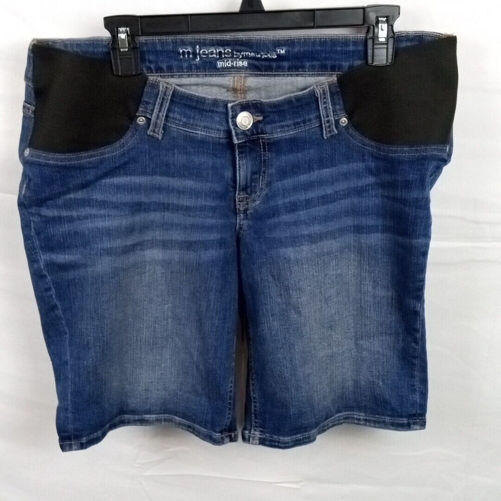 Maurices M Jeans Mid-Rise Blue Denim Shorts Size 12  Stretchy Waist